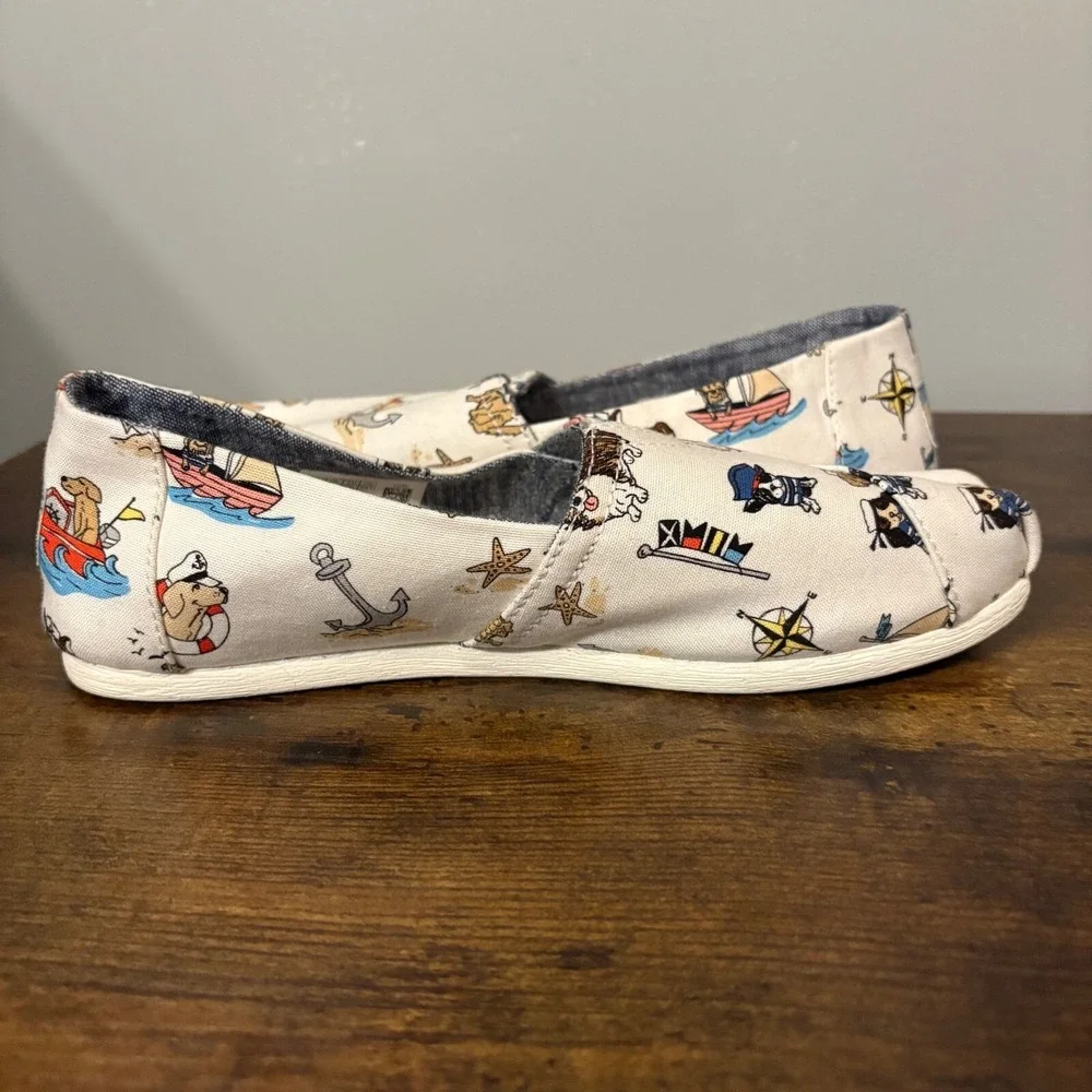 Toms Nautical Sea Venture Dog Print Canvas Slip On Shoe‎ (Women's 7.5W) - Picture 5 of 8
